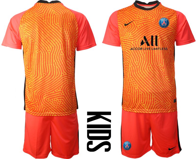 Youth 2020-2021 club Paris St German red goalkeeper Soccer Jerseys->paris st german jersey->Soccer Club Jersey